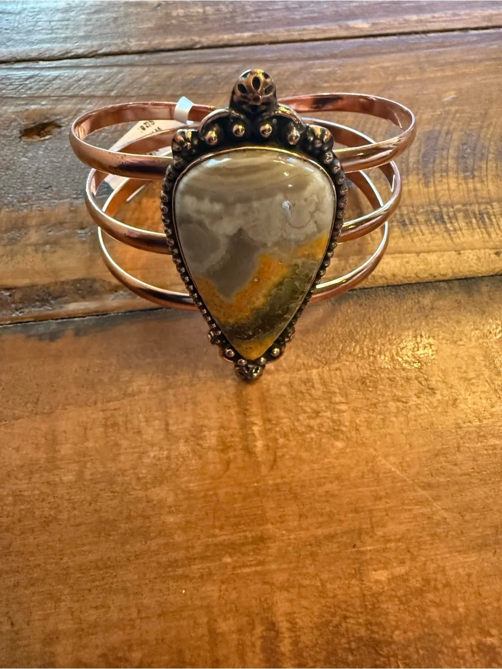 Bumblebee Jasper Copper Cuff Bracelet